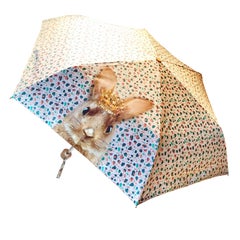 晴雨兼用折りたたみ傘・ウサギ（王冠）