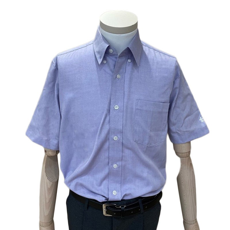 半袖ボタンダウンシャツ（パープル）　立教新座中高<学生服>