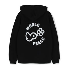 タロアウト プルオーバーパーカー WORLD PEACE （ブラック）