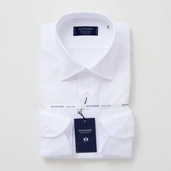 【HITOYOSHI WHITE】スリムフィット ホワイトシャツ セミワイドカラー