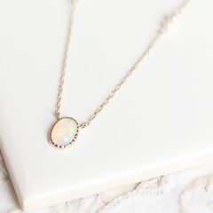 Opal & Pearl Necklace | K10YG