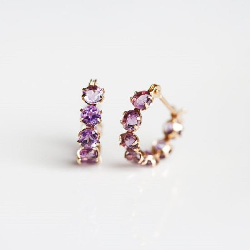 cui-cui(キュイキュイ) Amethyst Hoop Pierce | K10YG 通販 - 西武