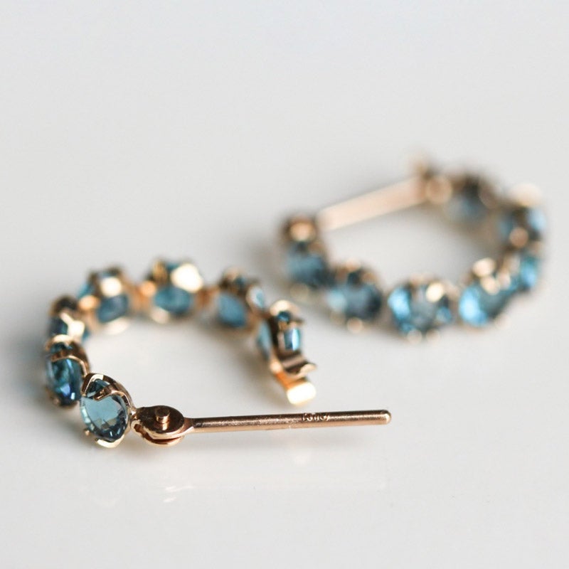 cui-cui(キュイキュイ) London Blue Topaz Hoop Pierce K10YG 通販