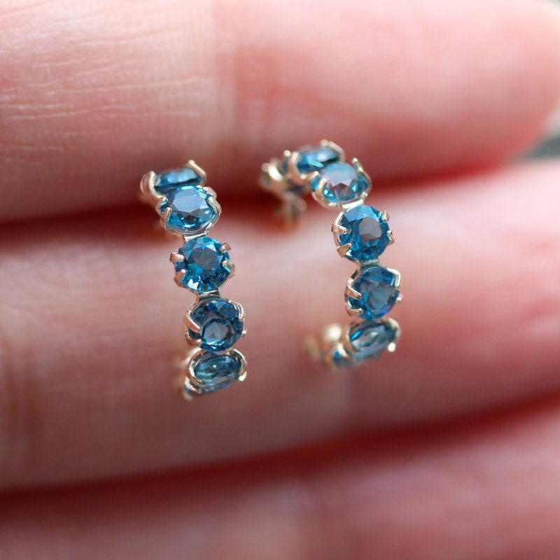 cui-cui(キュイキュイ) London Blue Topaz Hoop Pierce K10YG 通販