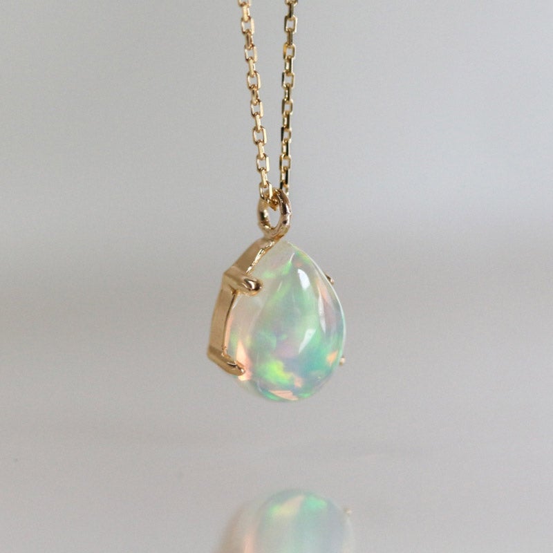 Pear Shape Opal Necklace K10YG