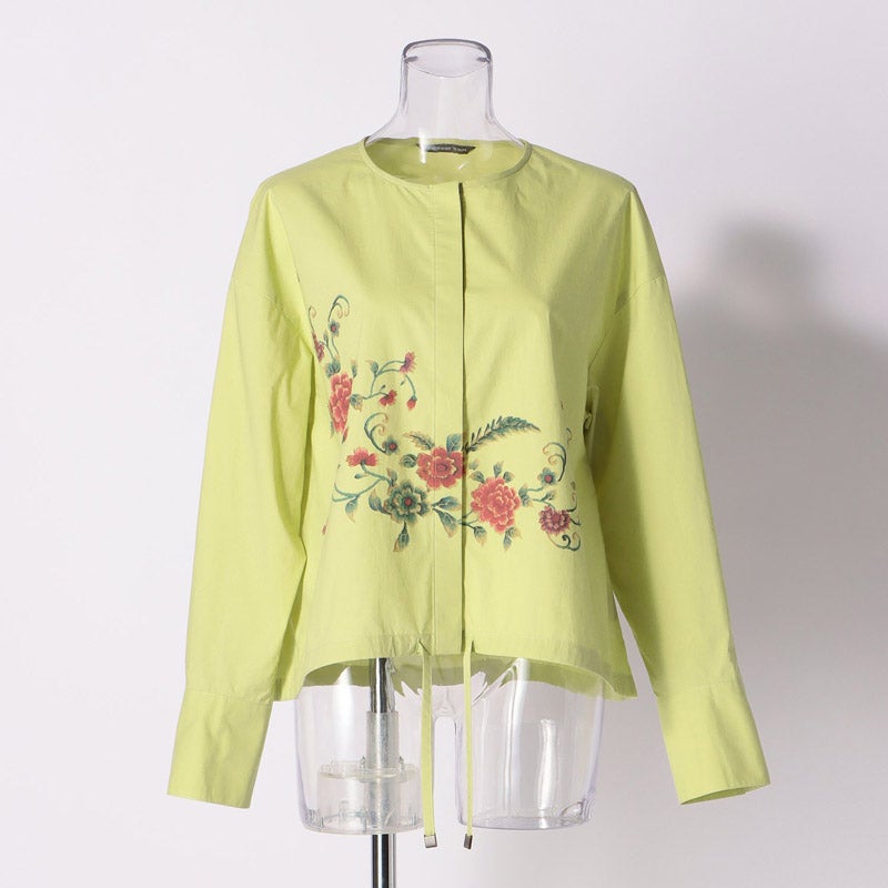 CHRASICAL PEONY PRINT ON SPUN LAWN　ブラウス