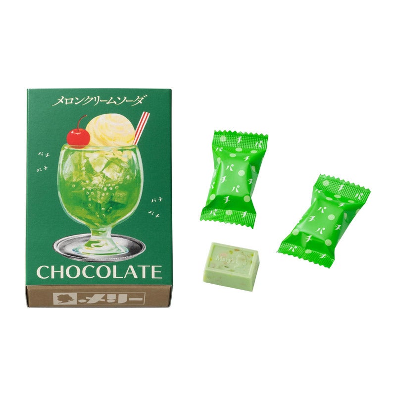 おためし　メリーチョコレート　はじけるキャンディチョコレート。/メロンクリームソーダ