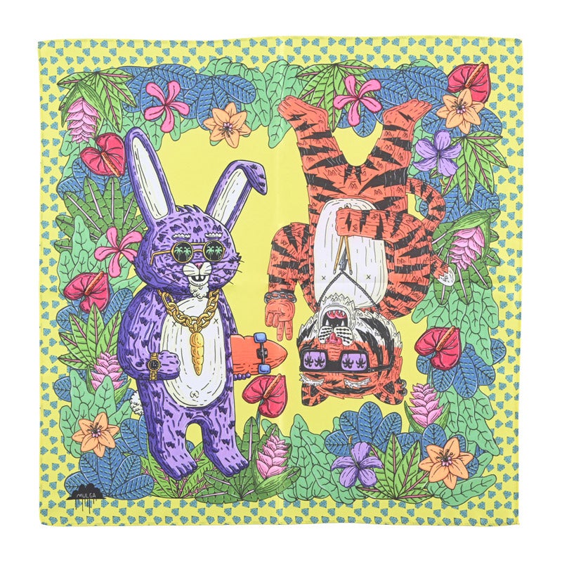 ★【オーダー】モルガデザイン スカーフ トラ×ウサギ