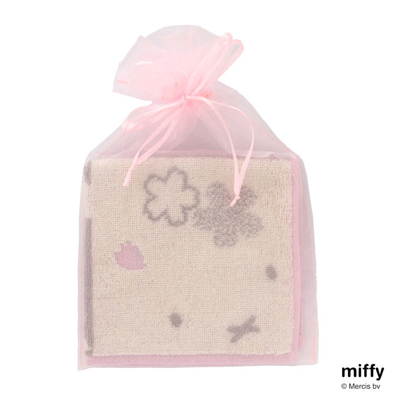 タオルハンカチ　桜　お耳とお顔　（オーガンジーパッケージ入り）