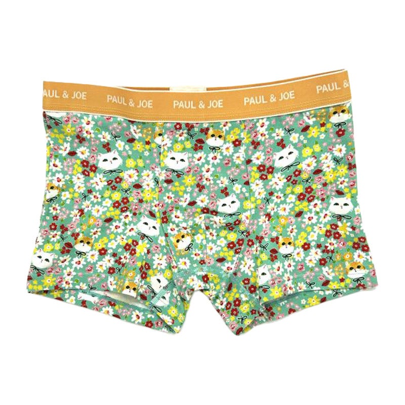ネコと花柄前閉じボクサーパンツ/缶パッケージ入り PJB645025