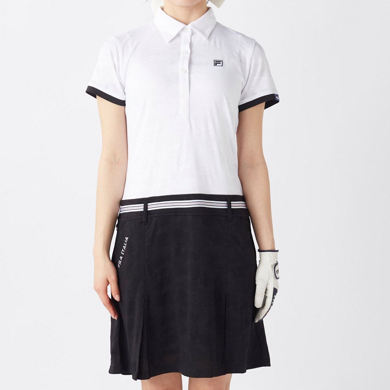 FILA ゴルフ ブラック ワンピース ジップアップ FILA GOLF フィラゴルフ ゴルフウェア ワンピース レディース