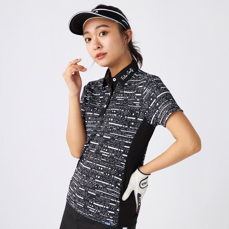 ゴルフウェア レディース FILA ブラック ポロシャツ FILA GOLF:フィラゴルフ】レディース 半袖ポロシャツ