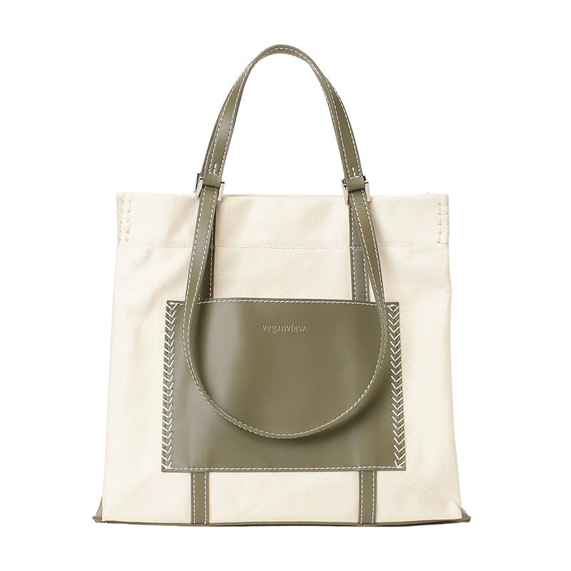 w handle canvas tote