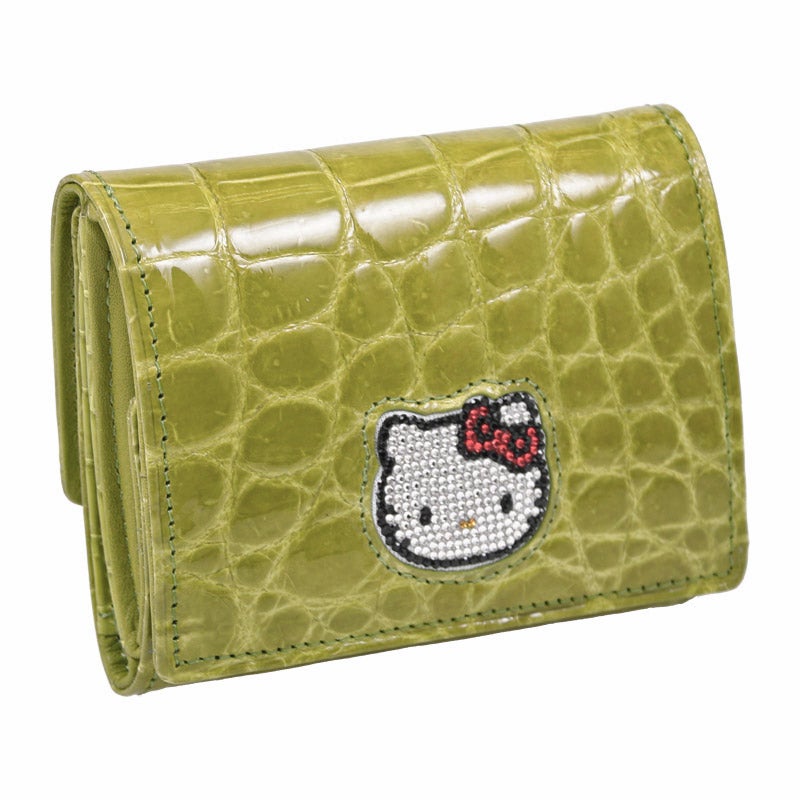 ハローキティ　クロコダイル/三つ折り財布