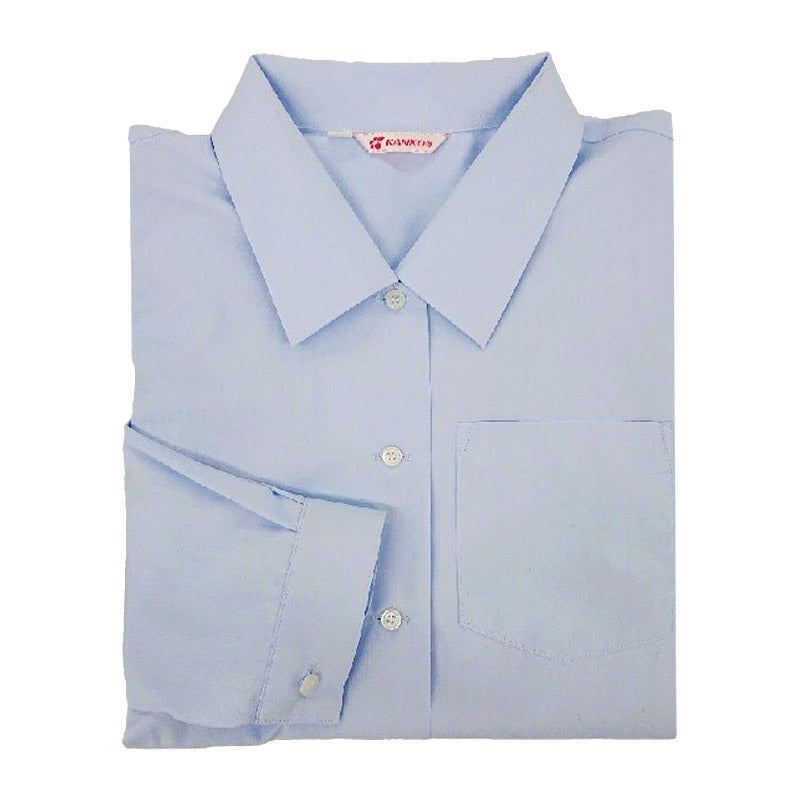 【新入生】長袖ブラウス（青）（冬服・必須選択購入品）　田園調布中<学生服>