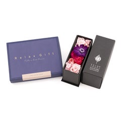 Relax Gift（BLUE）×ボックスプリザーブドフラワー（ピンク）