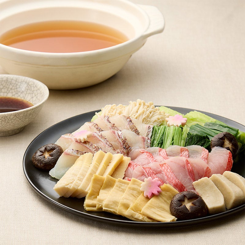 ◎金目鯛と真鯛の紅白しゃぶしゃぶ2～3人前/京料理 美濃吉
