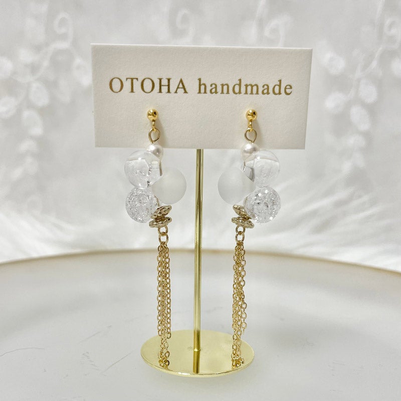 鈴丸ビーズタッセル ピアス/イヤリング｜OTOHA handmade（オトハハンドメイド）