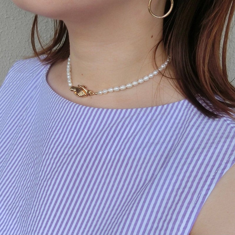CHOOSEBASE SHIBUYA Shake hands necklace ネックレス｜LUNACHIC