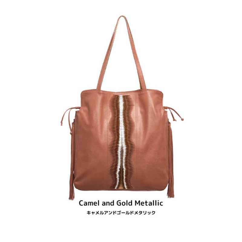 Angin Bali - Santana Putri Shoulder Bag - Camel and Gold Metallic｜Angin Bali（アンギンバリ）