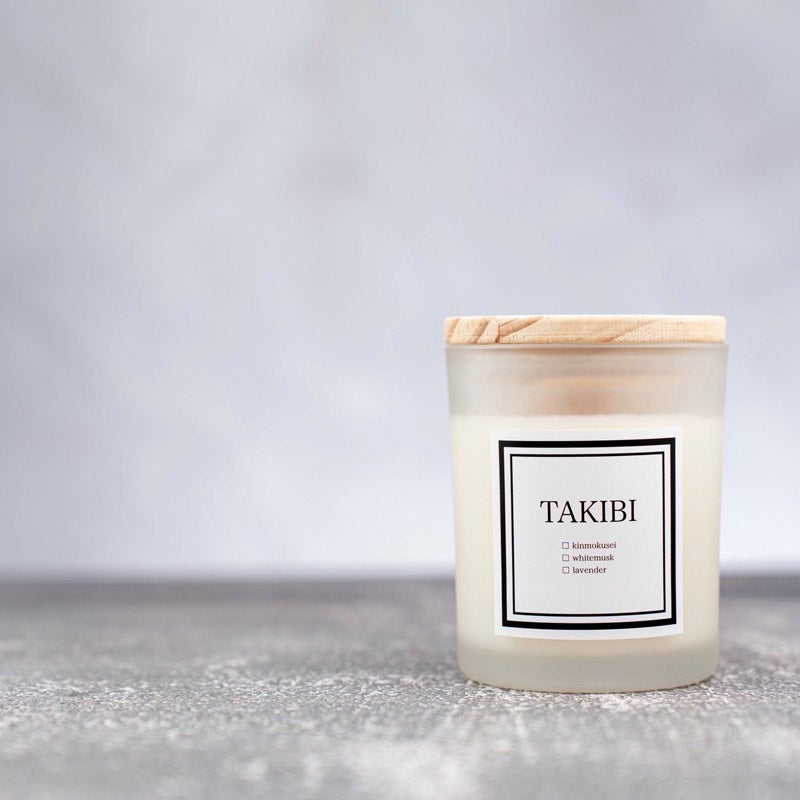 TAKIBI すりガラスキャンドル （金木犀の香り）｜Mom’s candle（マムズキャンドル）