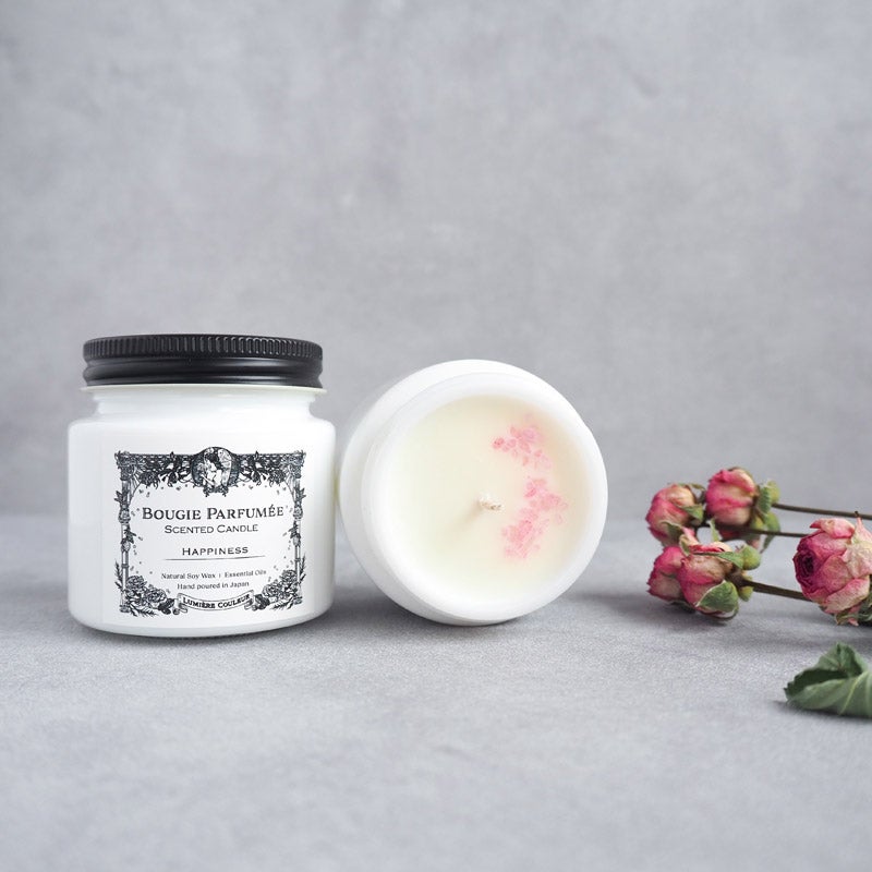 Happiness Milk Glass Soy Candle ハピネス ミルクガラス ソイキャンドル｜Lumiere Couleur（ルミエールク