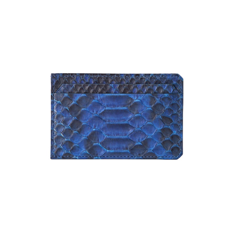 藍染パイソン「PYTHON BLUE」カードケース バックカット｜PULAU（プラウ）