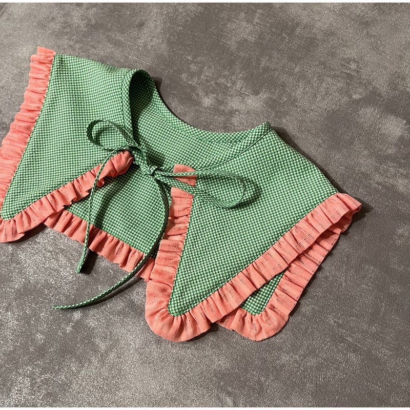 triangle ribbon （green gingham×lace）｜Ron Ron Baby＆Mom（ロンロンベビーアンドマム）