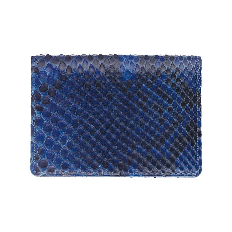 藍染パイソン「PYTHON BLUE」カードホルダー フロントカット｜PULAU（プラウ）