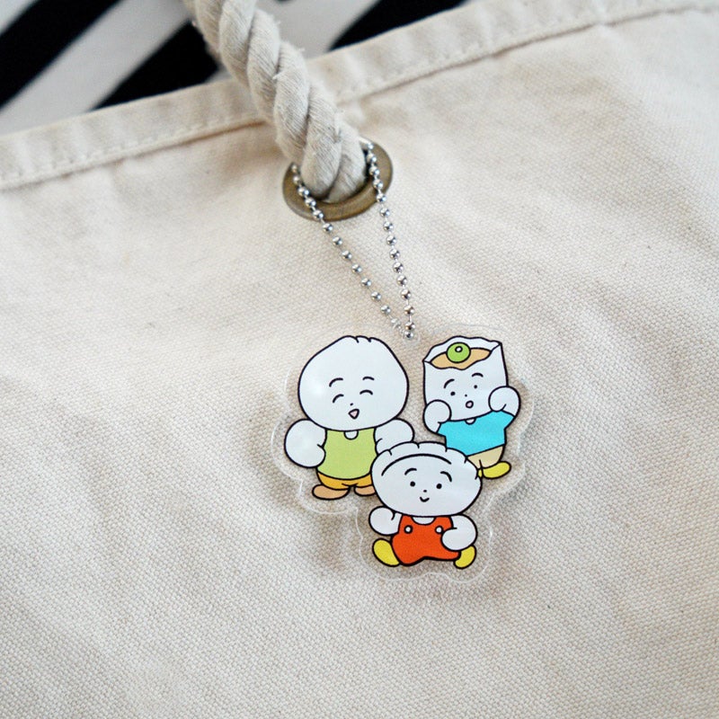 アクリルキーホルダー【点心3人組】｜餃子のぎょざ・ぎょざお（ギョウザノギョザギョザオ）