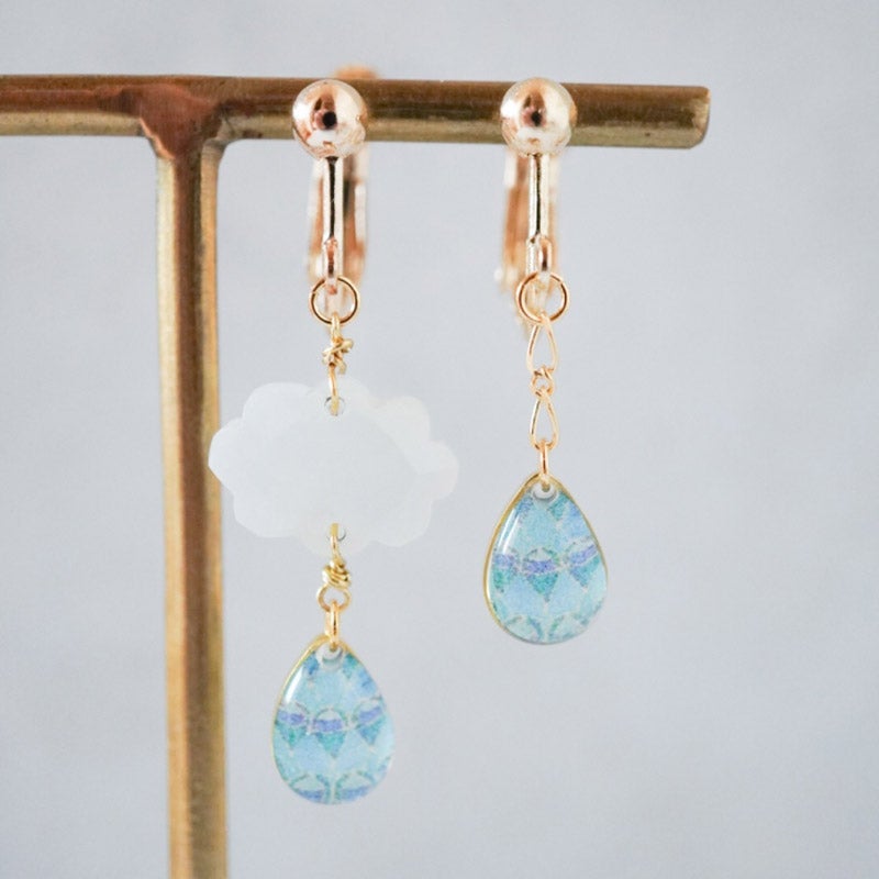 【話題:水中OK:色あせなし:左右セット】AVARIA Briar ピアス ビズー公式】アクアマリン K18/PTピアス(片耳)・セルマン| 希少