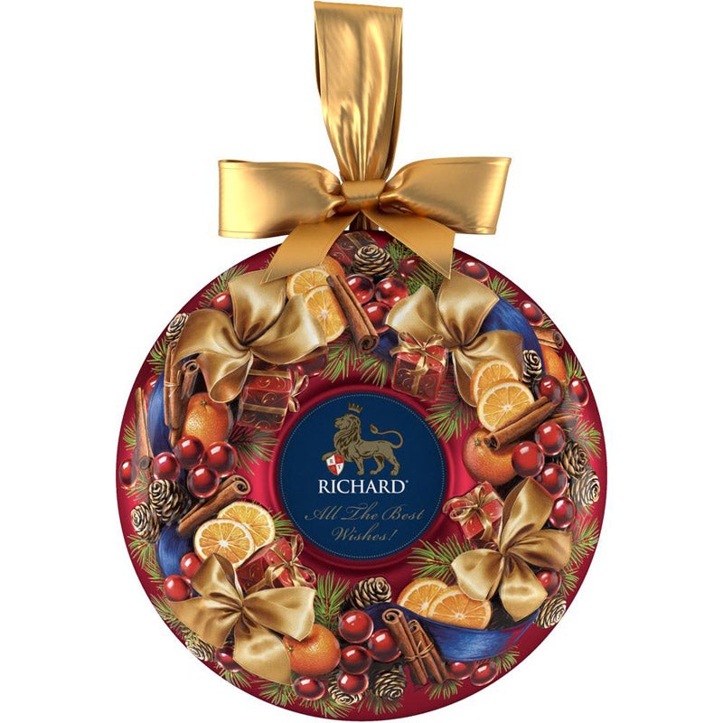 SALE!!! RICHARD（リチャード）クリスマス・リース 缶入り紅茶 80g（レッド）｜ASTRADE（アストレード）