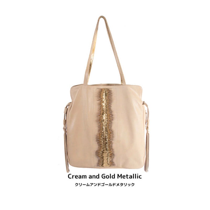 Angin Bali - Santana Putri Shoulder Bag - Cream and Gold Metallic｜Angin Bali（アンギンバリ）