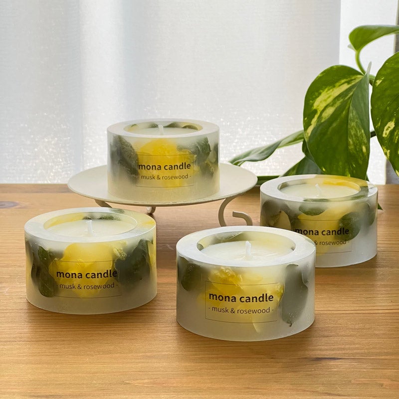 ミニボタニカルキャンドル yellow｜mona candle（モナキャンドル）