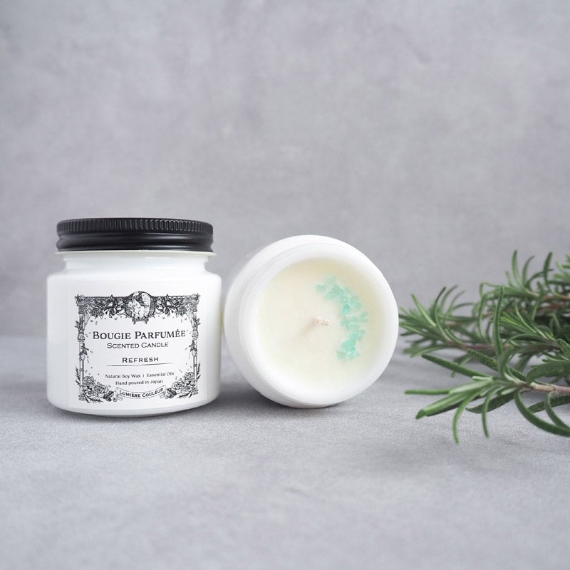 Refresh Milk Glass Soy Candle リフレッシュ ミルクガラス ソイキャンドル｜Lumiere Couleur（ルミエール