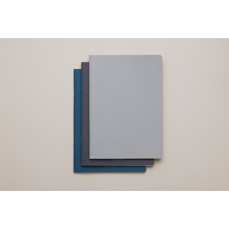Linen Notebook 3冊セットB （Light Gray / Gray / Navy Blue）｜ANTORA（アントラ）