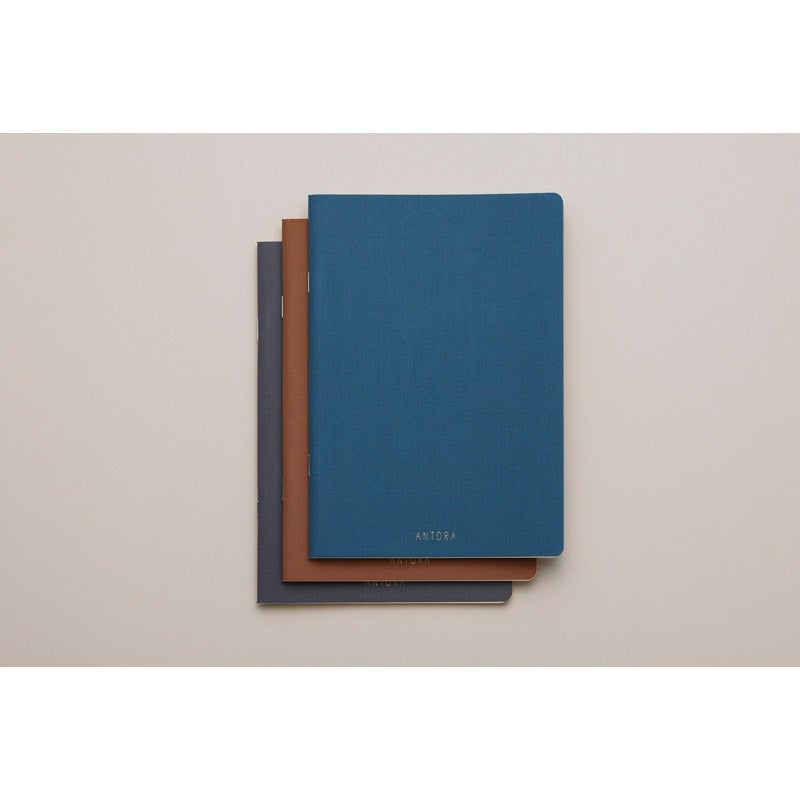 Linen Notebook 3冊セットA （Navy Blue / Brown / Gray）｜ANTORA（アントラ）