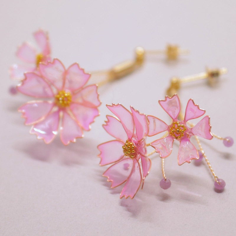 BAEBAE★ブラウン・ピンク系 イヤリング・ピアス 桜貝ピアス -北斗七星 pink gold | くらげれんごう オンラインストア