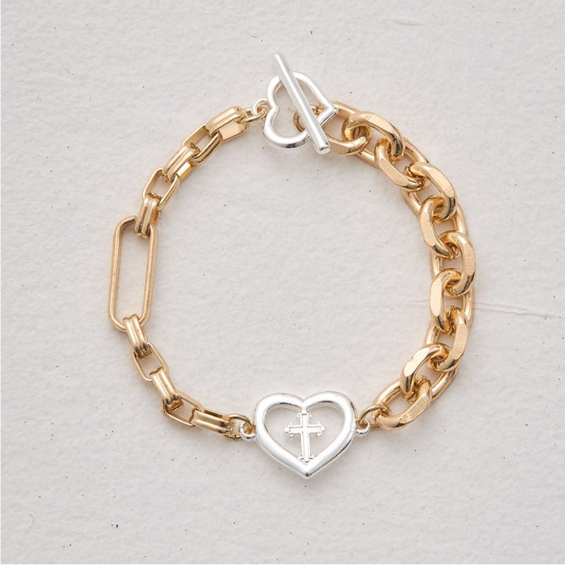 cross & heart chain bracelet｜ANU（アヌ）