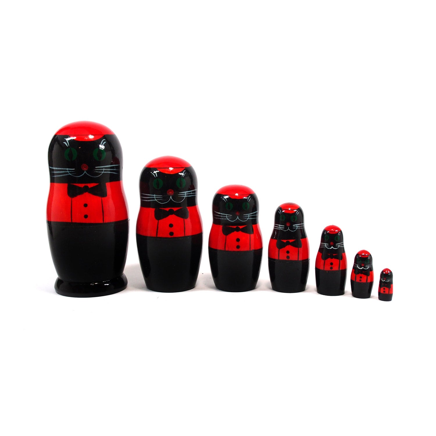 SEMYON CAT Matryoshka 7 pcs（セミョンキャット マトリョーシカ 7個組）color:Black｜VOLGA（ヴォルガ）