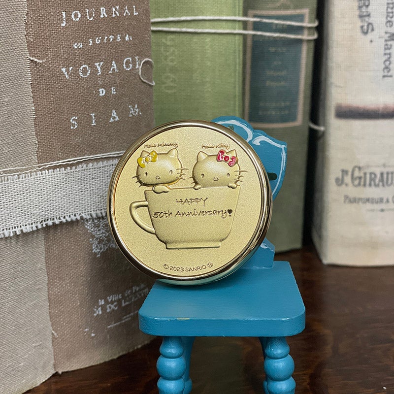 Hello Kitty 50th Compact Mirror-Gold・ハローキティ・コンパクトミラー・ゴールド｜Cuprum by ISHIWATA（