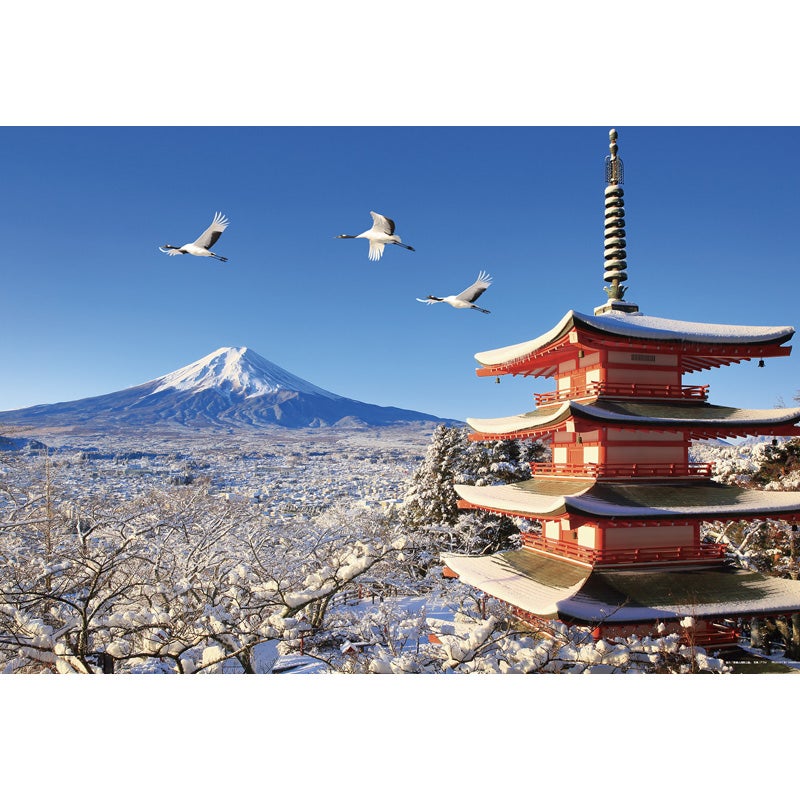 パズル / 鶴舞う冬景色の富士山（山梨 ）_冬の絶景