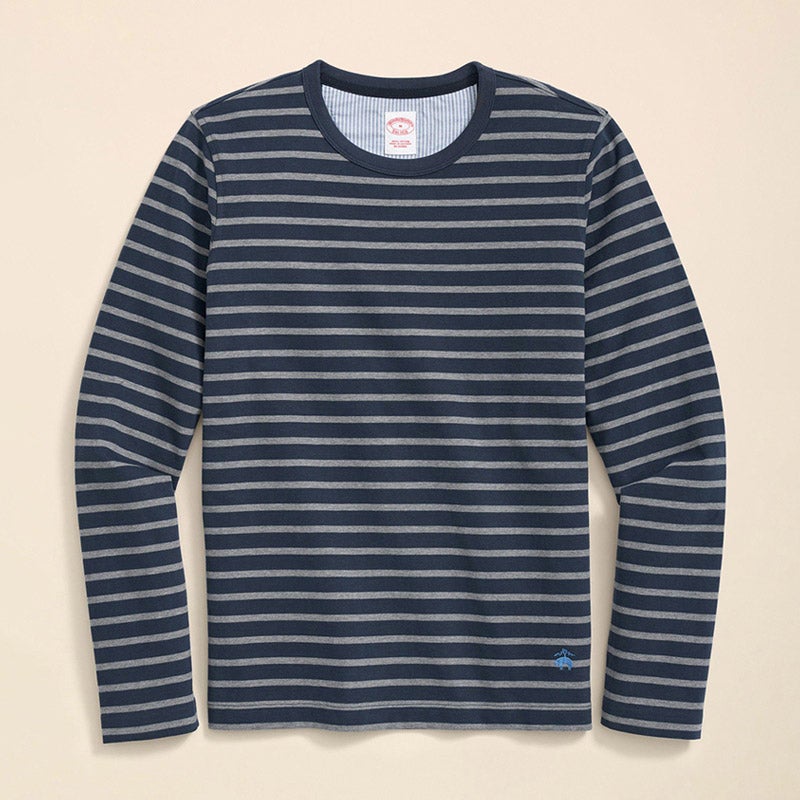 スウェードコットン GFロゴ マリナーストライプ ロングスリーブTシャツ