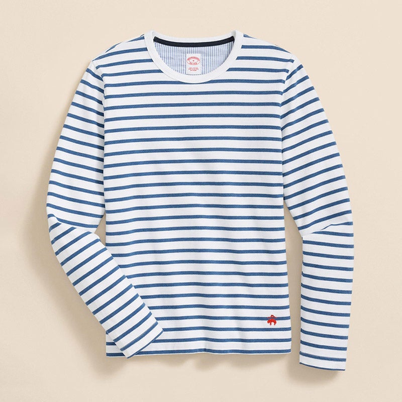 スウェードコットン GFロゴ マリナーストライプ ロングスリーブTシャツ