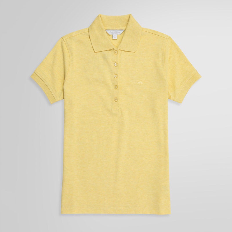 Brooks Brothers スーピマコットン ストレッチピケ ポロシャツ 黄 スーピマコットンストレッチ ピケ GFロゴ ストライプ ポロシャツ