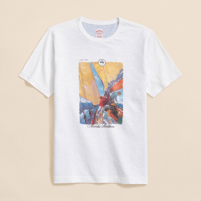 コットン カタロググラフィック セーリング Tシャツ