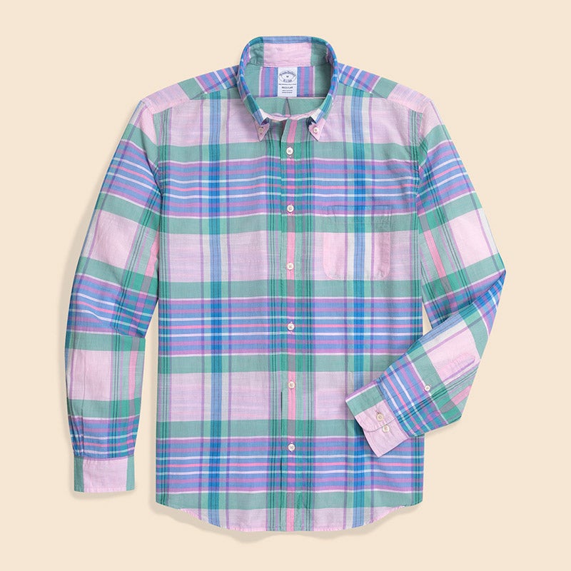 コットン マドラスチェック スポーツシャツ Regular Fit