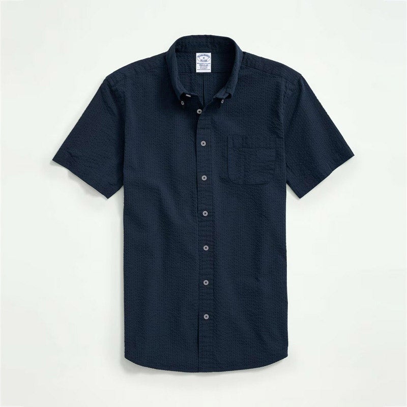 ストレッチコットン シアサッカー ショートスリーブ スポーツシャツ Regular Fit