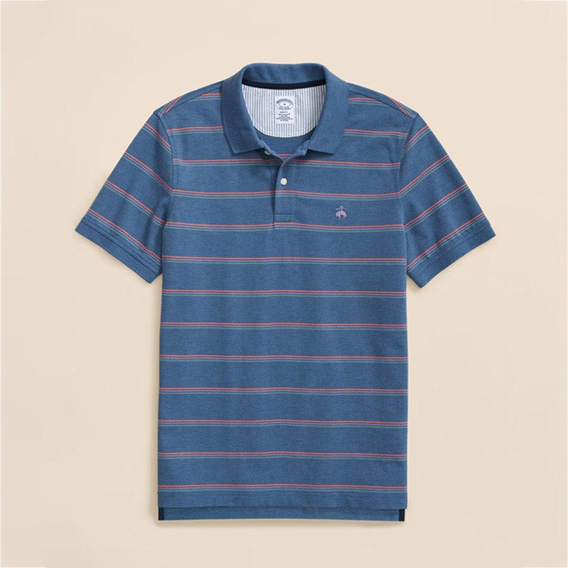 スーピマコットンストレッチ ピケ GFロゴ トリプルストライプ ポロシャツ Slim Fit