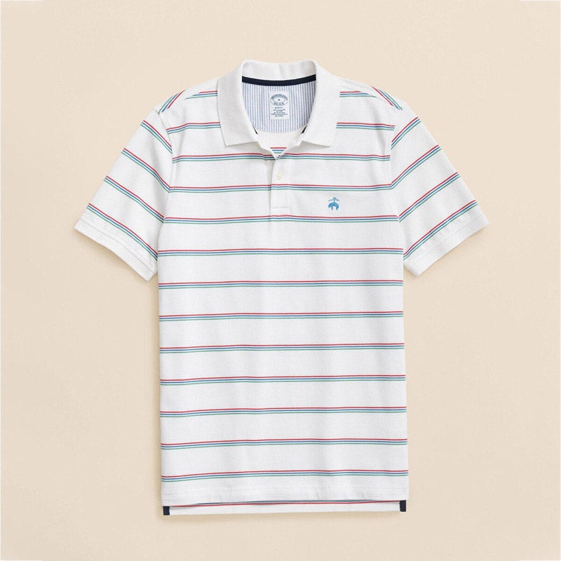 スーピマコットンストレッチ ピケ GFロゴ トリプルストライプ ポロシャツ Slim Fit